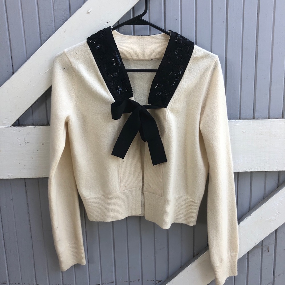 Cashmere and appliqué cardigan
